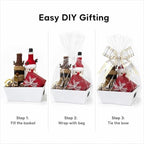 MAICOBI 10 Pack White Empty Gift Baskets with Clear Bags and Bows - Image 6