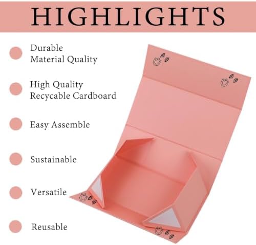 iloMAOZX Pink Gift Box, 11.5x7.8x3 Gift Boxes for Presents & Packaging - Image 4