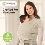 KeaBabies Baby Wrap Carrier, All in 1 Original Baby Carrier (Leafy) - Image 2