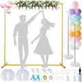 6.5FT Wedding Arch Backdrop Stand Metal Backdrop Stand with 2 Pcs Adjustable Balloon Arch Stand Gold Wedding Arch Frame for Birthday Party Graduation Baby Shower Ceremony Outdoor Indoor Supplies Décor by LifeisLuck
