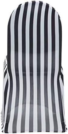 YOUR CHAIR COVERS - 6 Pack Stretch Spandex Chair Bands Striped - Black and White, Wedding Slip, Premium Quality - Image 4