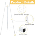 White Croblissful 50" Easel Stand for Wedding Sign Adjustable, Metal - Image 2