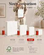 qiqee 600-Packs White Paper Gift Bags with Handles Bulk 8.3"x6"x3.15" Small Size Paper Bags Multiple Uses - Image 2