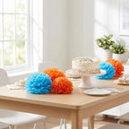 YARNOW 15pcs Tissue Paper Pom Poms - Tissue Paper Flowers for Fiesta Parties, Baby Shower, Birthday Decorations - 8, 10, 12, Inch Party Decor - Image 7