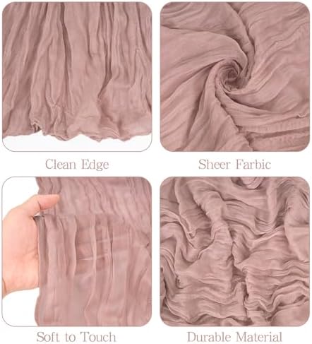 Showgeous 16 Pack Dusty Pink Cheesecloth Table Runner 17 x 108 Inch - Image 4