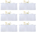 6 Pack 6ft White Spandex Table Cloths for Rectangle Tables Wrinkle Free White Rectangle Tablecloths, Stretch Fitted Table Cover with Skirt for Wedding Birthday Party Banquet Baby Shower Buffet Event by Suppromo
