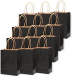 qiqee 200-Packs Black Paper Gift Bags with Handles Bulk 4.5"x2.5"x6" Mini Size Paper Bags Multiple Uses - Image 4