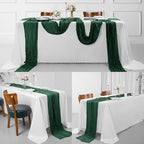30 Pack Emerald Green Cheesecloth Table Runner 9FT Rustic Sheer Table Runners 17x108 Inch Gauze Boho Runner for Wedding Bridal Baby Shower Birthday Party Table Decorations - Image 6