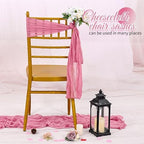 60 PCS Dusty Rose Chair Sashes Cheesecloth ChairSashes Rustic Chair Decorative Bows Designed ChairCover for Wedding Banquet Party Aisle Home Kitchen Decoration (16 x 70 inch) - Image 5