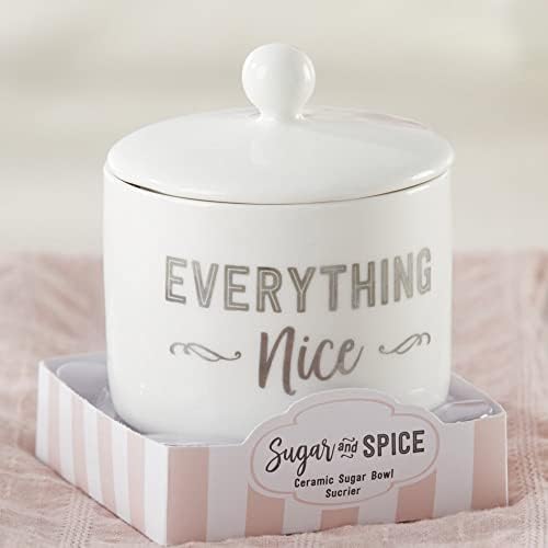 Kate Aspen Sugar, Spice and Everything Nice Ceramic Sugar Bowl - Set of 12 - Hostess Guest Gift, Party Souvenir Favor & Decorations for Baby Showers Party - Image 2