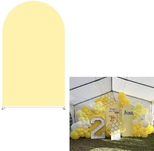 Happy Bee Days Celebration Yellow Arch Backdrop Stand Covers Sweet Bees Yellow Party Decorations 3x5ft Arches Backdrop Fabric Cover Supplies Kids Baby Shower Decors - Image 2
