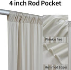 20ftx15ft Beige Backdrop Curtains for Parties, Wrinkle Free Polyester Beige Photo Backdrop Drapes 4 Panels 15 ft Long Back Drop Cloth for Wedding Birthday Photography Background Party - Image 2