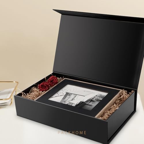 PACKHOME Extra Large Black Gift Box 17.5x11.3x4.3in with Magnetic Lid - Image 3