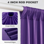 30ftx15ft Purple Backdrop Curtains for Parties, Wrinkle Free Polyester Purple Photo Backdrop Drapes 6 Panels 15 ft Long Back Drop Cloth for Wedding Birthday Photography Background Party - Image 2