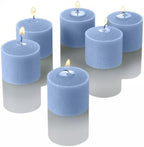 Set of 72 Richland Votive Candles Light Blue Unscented and 72 Clear Glass Eastland Votive Holders - Image 6