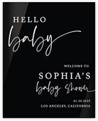Andaz Press 16"x20" Black Acrylic Personalized Baby Shower Welcome Sign, Gender Neutral Large Custom Sign for Easel Stand, Modern Hello Baby Shower Decorations by AndazPress