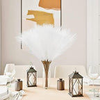 obbsie 150PCS White Faux Pampas Grass Decor, 21.6" Fluffy Vase Filler - Image 7