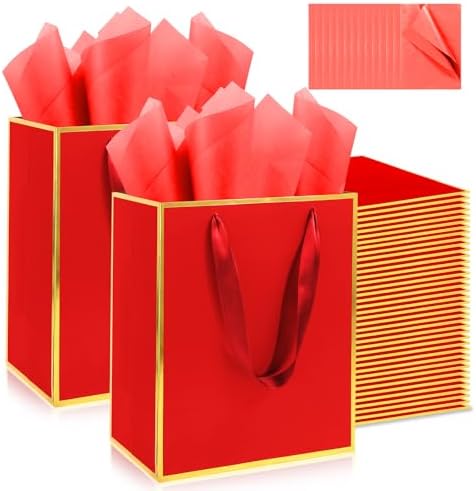 Addblu 100 Pack Bulk Luxury Gift Bags with Handles & 100 Tissue Papers by Unknown