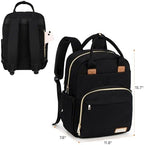 RUVALINO Diaper Bag Backpack, Multifunction Travel Pack Maternity Baby Changing Bags, Large Capacity, Waterproof, Deep Black, Polyester - Image 7