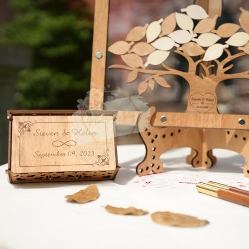 Personalized Maple Tree Wedding Guest Book Alternative, Fall Leaf Drop Box - Image 3