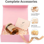 LIFELUM Pink Wedding Gift Box with Magnetic Lid for Presents, 9.5"x7"x3.5" - Image 4