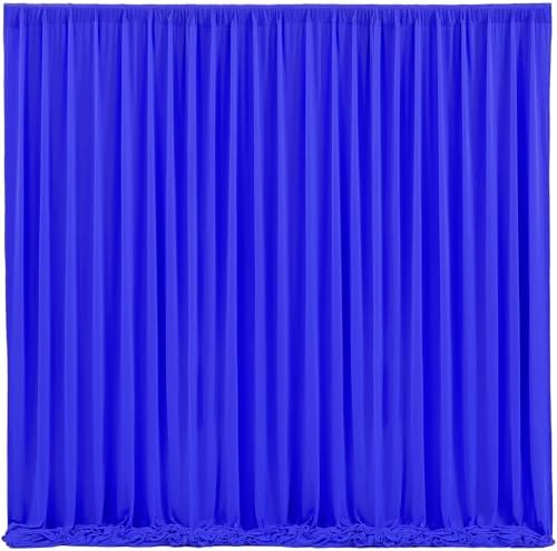 Royal Blue Backdrop Curtain 4 Panels-Wrinkle-Free Royal Blue Curtains Polyester Photography Drapes for Baby Shower Birthday Party Photo Background Backdrop Stand- 16 X10FT by WishCare