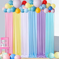 Party Backdrop Curtain 15ftx7ft - Pastel Wrinkle Free Satin Drapes by SoarDream