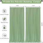 30x10ft Sage Green Backdrop Curtains with Lights Photo Drapes Wrinkle Free Fabric Backdrop Curtain for Wedding Birthday Party Baby Shower Bridal Shower Home Party Background Decorations - Image 7