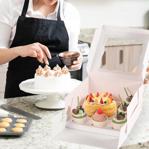 JCD 16 Pcs Valentine’s Day 1+5 Bento Cake and Cupcake Box for a under 6 inch Cake and 5 Cupcakes Box Family Dinner Birthday Party Picnic Gift Boxes Fit 5 Regular Cupcakes and Mini CakeS (1+5/16Pcs) - Image 4