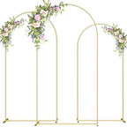 Metal Arch Backdrop Stand 7.2FT & 6.6FT & 6FT Gold Wedding Arch Frame, Set of 3 Wedding Arch Backdrop Stand, Balloon Arch Backdrop for Wedding Birthday Party Baby Shower Graduation Ceremony Decor by Unknown