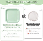 Vyntra 350 Pcs Sage Green Square Paper Plates and Napkins Set, Serves 50 - Image 5
