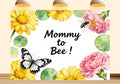 Mommy to Bee Backdrop Cake Table Booth Honey Comb Floral Photography Background Baby Shower A Little Honey is on the Way Party Decorations Photo Studio Props 8X8ft Fabric by Unknown