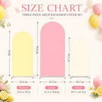 FYSUIMU 3 Pcs Pink Yellow Arch Backdrop Covers Pastel Stretchy Spandex Arch Stand Fabric Cover for Summer Lemon Wedding Birthday Baby Bridal Shower Party Decoration (4ft/5ft/6ft) - Image 2