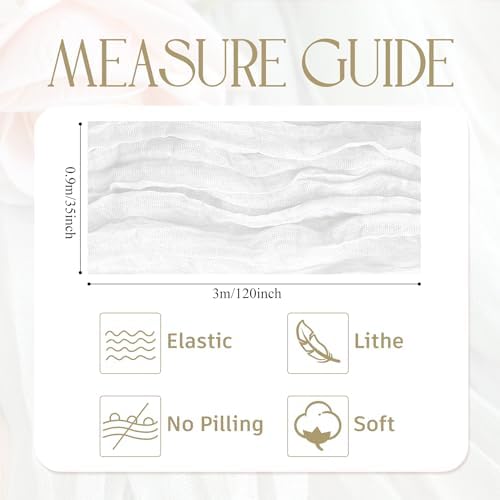 Wokceer Cheesecloth Table Runner Ivory 10FT Boho Gauze Runner, 12 Pack - Image 2