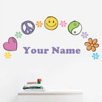 Oliver's Labels Premium Name Wall Decals - Matte Finish Personalized Wall Art for Kids' Rooms & Nurseries (Hippie) - Image 3