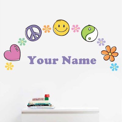 Oliver's Labels Premium Name Wall Decals - Matte Finish Personalized Wall Art for Kids' Rooms & Nurseries (Hippie) - Image 3