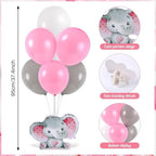 12 Sets Elephant Baby Shower Balloon Stand Kit for Table Pink Elephant with Balloon Centerpieces Decor for Elephant Theme Gender Reveal Birthday Party Photo Props Supplies - Image 4