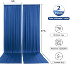 10x12 ft Royal Blue Backdrop Curtain Panels for Wedding Parties, Wrinkle Free Polyester Photo Backdrop Drapes 12 ft Long Back Drop Cloth for Birthday Photography Background Party Backdrop - Image 6