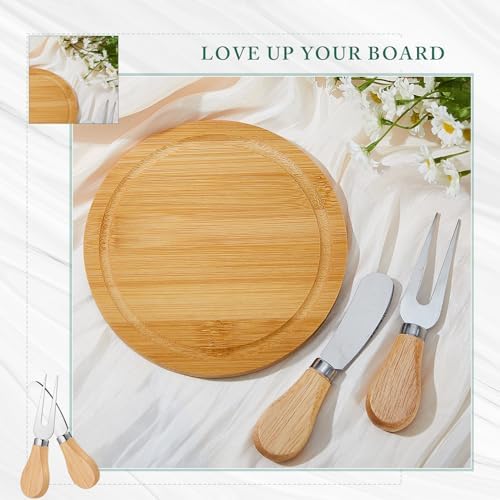 Maxcheck 6 Sets Cheese Board Gifts for Guests Baby Shower Prizes Bamboo - Image 4