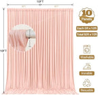 50x10ft Blush Pink Backdrop Curtain Panels for Parties - Wrinkle Free Polyester Photo Curtain Backdrop Wedding Back Drop Fabric Drapes for Party Decorations Background for Photography - Image 5