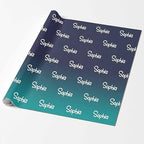 MyPupSocks Personalized Gradient Black And Blue Gift Wrap Paper with Text, Custom Name Logo Birthday Gift Wrapping Paper Roll for Boys Girls Kids Baby Shower Christmas Anniversary 58x23 5 Rolls - Image 2