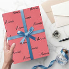 MyPupSocks Custom Name Wrapping Paper, Name Dark Pink Personalized Logo Gift Wrap Paper Funny Wrapping Paper Roll 58x23 for Boys Girls Kids Birthday Christmas Anniversary 3 Rolls - Image 5