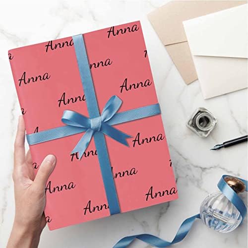 MyPupSocks Custom Name Wrapping Paper, Name Dark Pink Personalized Logo Gift Wrap Paper Funny Wrapping Paper Roll 58x23 for Boys Girls Kids Birthday Christmas Anniversary 5 Rolls - Image 5
