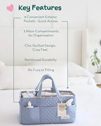 Lily Miles Baby Diaper Caddy Organizer, Quilted Nursery Storage Organizer for Newborn Essentials and Diaper Changing Station, Gift for Baby Shower and Registry Must-Have (Baby Breeze) - Image 4