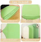Boho Arch Backdrop Cover 6FT 5FT 4FT Stretchy Wedding Arch Covers Set of 3 Spandex Fitted Sage Green Light Green Cream Fabric Backdrop Cover for Party Baby Shower Birthday Decoration - Image 7