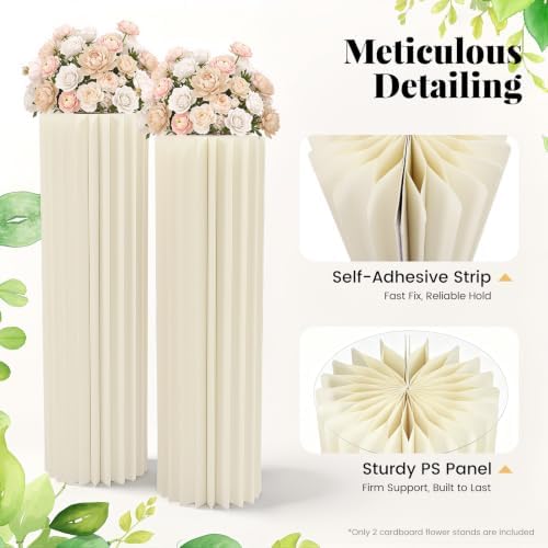 Cardboard Vases 2 Pcs 39.4in, Wedding Centerpiece Flower Stand - Image 6