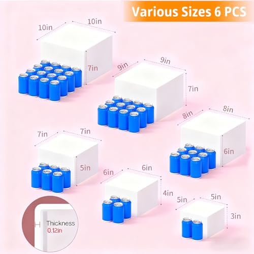 6PCS Food Display Risers for Parties, Acrylic Risers Display Stands, Dessert Table Display Set, Buffet Riser, Catering Supplies Buffet Display, Suitable for Parties/Birthdays/Catering/Jewelry Displays - Image 3