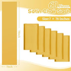 fani 60 PCS Satin Chair Sashes, 7x78 Inch, Gold - Image 2