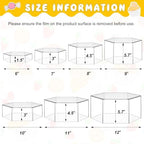 Leinuosen 7 Pcs Large Acrylic Buffet Risers, 6-12" Hexagonal, Clear - Image 2