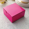 Efavormart 100 Pack 4"x4"x2" Fuchsia Pink Cake Favor Boxes, Sturdy Cardstock Candy Treat Gift Boxes for Wedding, Bridal Shower, and Party by efavormart